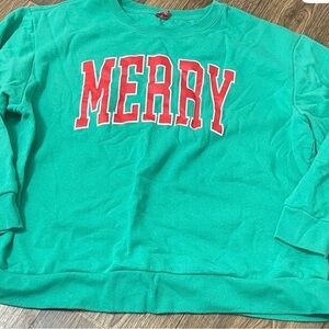 Green 'Merry' Sweatshirt